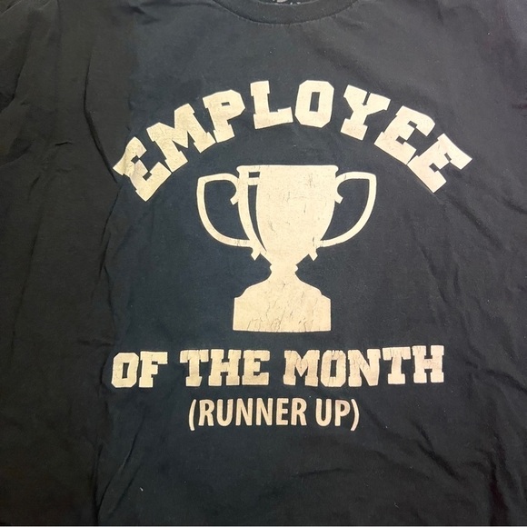 Hybrid funny, graphic tee employee of the month runner up & warning label - Picture 7 of 9